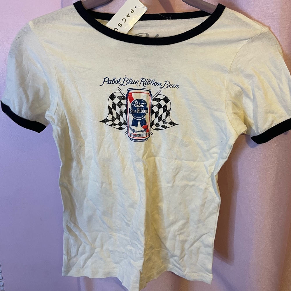 pabst blue ribbon pbr baby tee size xs pacsun nwt